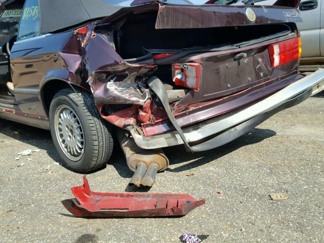 WBABB2301KEC18450 - 1989 BMW 325 I AUTO BURGUNDY photo 9