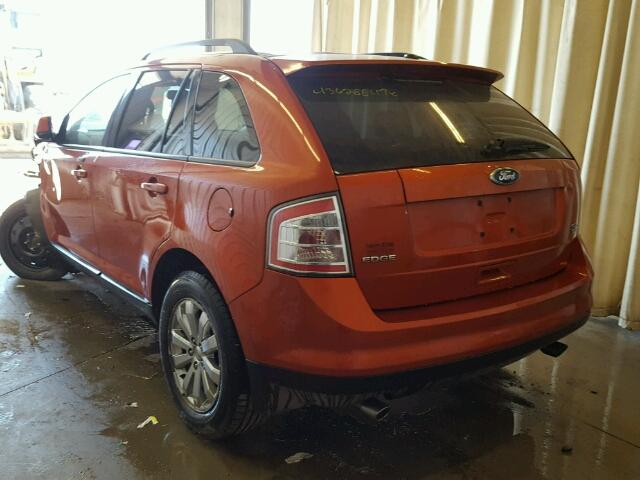 2FMDK48C78BB00684 - 2008 FORD EDGE SEL ORANGE photo 3