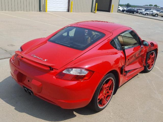 WP0AB29857U780275 - 2007 PORSCHE CAYMAN S RED photo 4