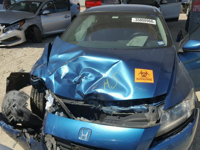 JHMZF1D65CS005163 - 2012 HONDA CR-Z EX BLUE photo 7