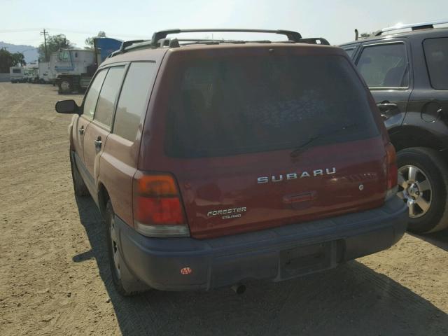 JF1SF6359WH759439 - 1998 SUBARU FORESTER L RED photo 3