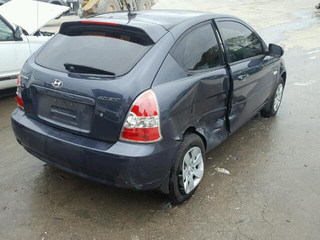 KMHCM3AC6AU168193 - 2010 HYUNDAI ACCENT BLU BLUE photo 4