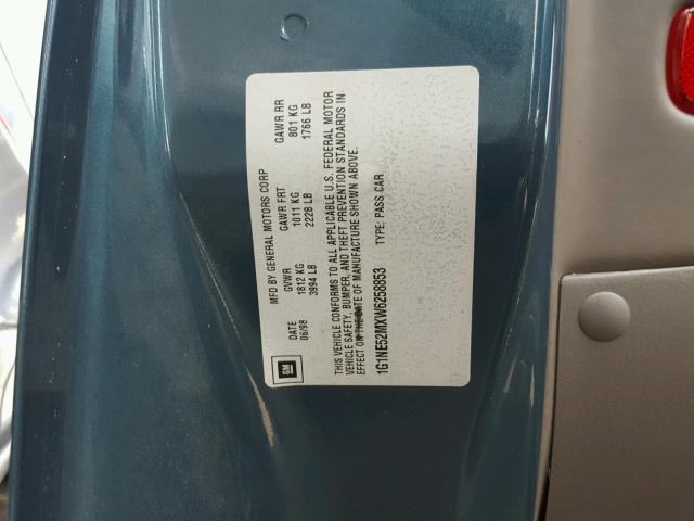 1G1NE52MXW6258853 - 1998 CHEVROLET MALIBU LS მწვანე ფოტო 10