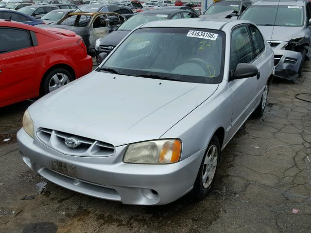 KMHCG35C02U182156 - 2002 HYUNDAI ACCENT GS SILVER photo 2