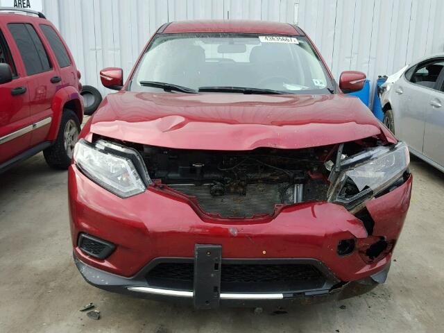 KNMAT2MVXFP580807 - 2015 NISSAN ROGUE BURGUNDY photo 9