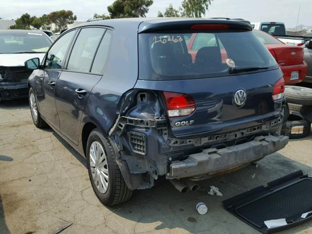 WVWDB7AJ5DW106488 - 2013 VOLKSWAGEN GOLF BLUE photo 3