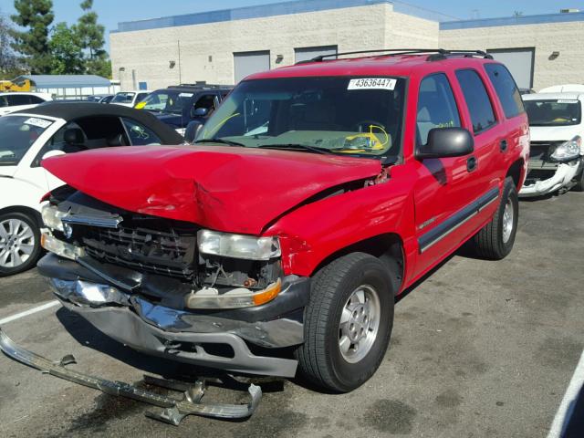 1GNEC13T81J241784 - 2001 CHEVROLET TAHOE C150 RED photo 2