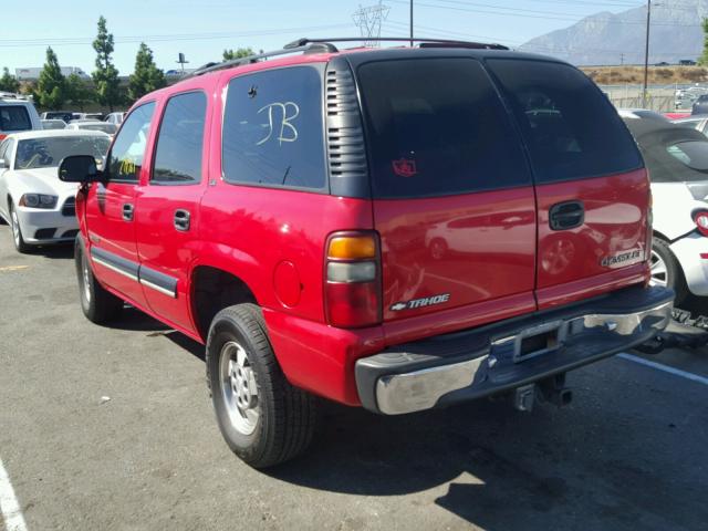 1GNEC13T81J241784 - 2001 CHEVROLET TAHOE C150 RED photo 3