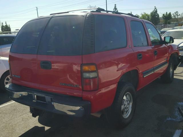 1GNEC13T81J241784 - 2001 CHEVROLET TAHOE C150 RED photo 4