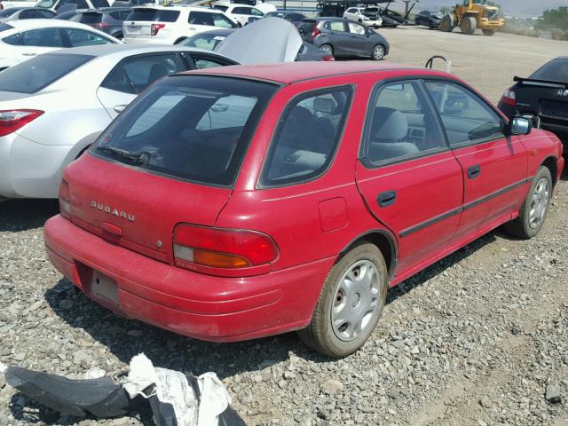 JF1GF6359SH812348 - 1995 SUBARU IMPREZA L RED photo 4