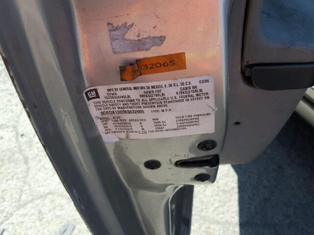 3GNDA13D36S632065 - 2006 CHEVROLET HHR LS GRAY photo 10