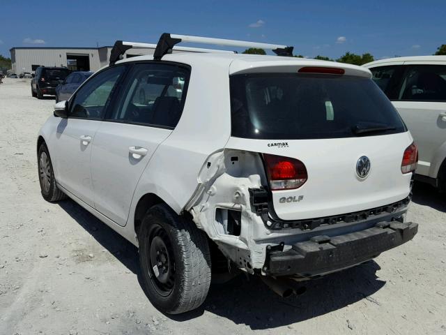 WVWDB7AJ9DW123763 - 2013 VOLKSWAGEN GOLF WHITE photo 3