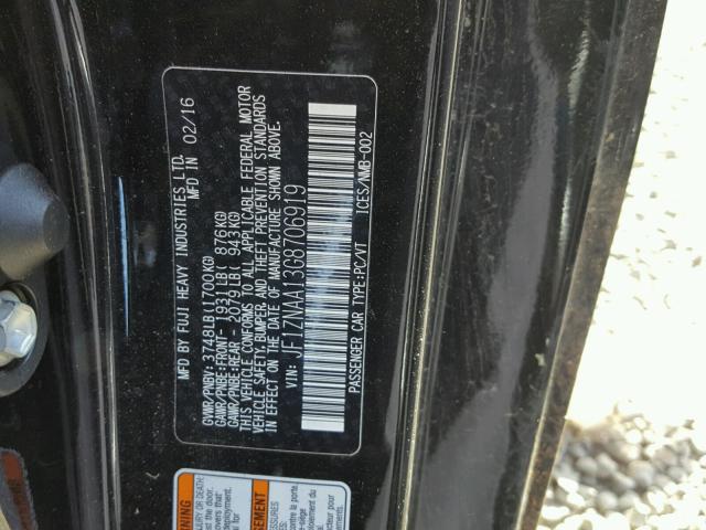 JF1ZNAA13G8706919 - 2016 TOYOTA SCION FR-S შავი ფოტო 10