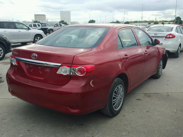 2T1BU4EE3DC967898 - 2013 TOYOTA COROLLA RED photo 4