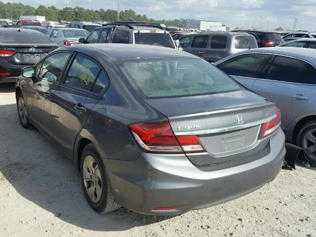 2HGFB2F57DH302357 - 2013 HONDA CIVIC LX GRAY photo 3