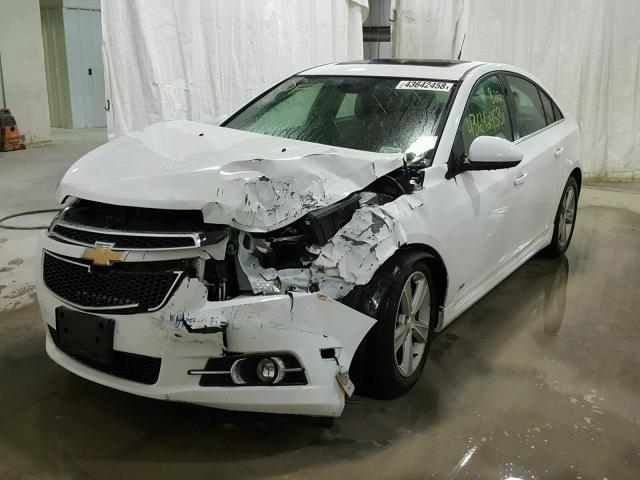 1G1PE5SB3E7211342 - 2014 CHEVROLET CRUZE LT WHITE photo 2