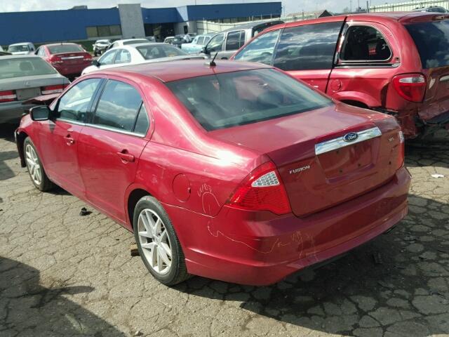 3FAHP0JA8AR172855 - 2010 FORD FUSION SEL RED photo 3