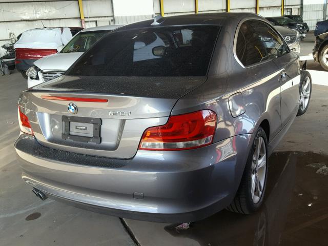 WBAUP7C50DVP25696 - 2013 BMW 128 I GRAY photo 4