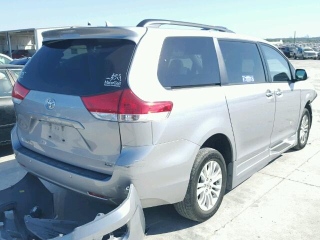 5TDYK3DC6CS258950 - 2012 TOYOTA SIENNA SILVER photo 4