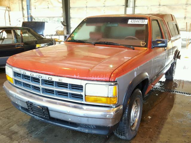 1B7FL23XXNS659771 - 1992 DODGE DAKOTA RED photo 2