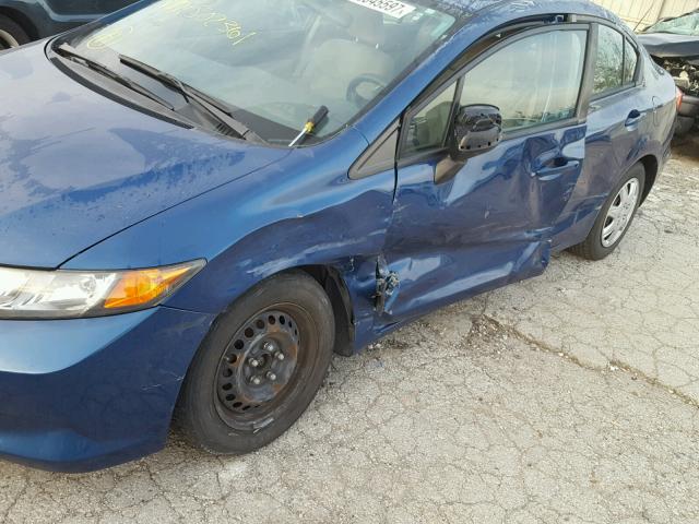 2HGFB2F53CH502361 - 2012 HONDA CIVIC LX BLUE photo 9