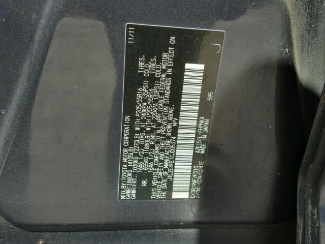 JTLZE4FE1CJ005374 - 2012 TOYOTA SCION XB Bənövşəyi foto 10