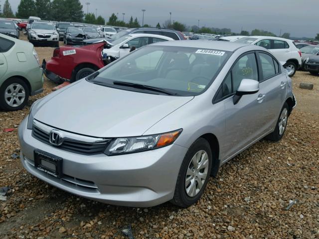 19XFB2F58CE105156 - 2012 HONDA CIVIC LX SILVER photo 2