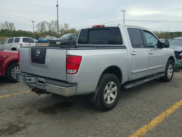 1N6BA07B76N544792 - 2006 NISSAN TITAN XE SILVER photo 4