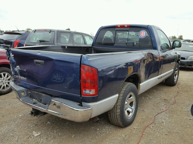 1D7HA16N82J219848 - 2002 DODGE RAM 1500 BLUE photo 4