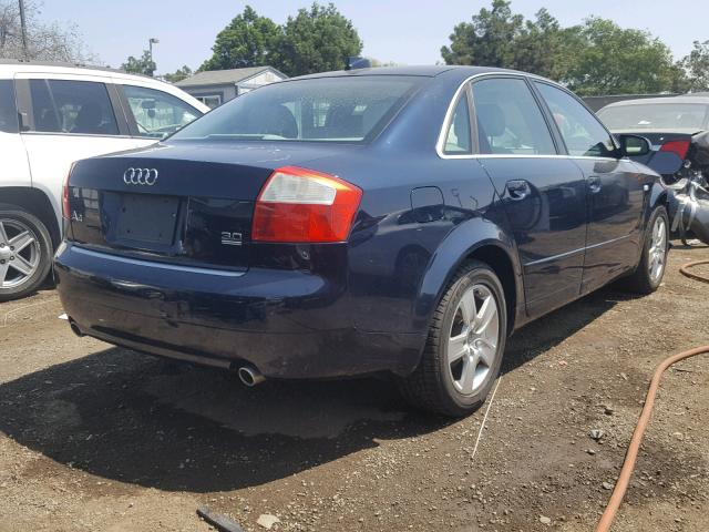 WAULT68E24A145786 - 2004 AUDI A4 3.0 QUA BLUE photo 4