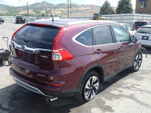 5J6RM4H92GL137451 - 2016 HONDA CR-V TOURI BURGUNDY photo 4