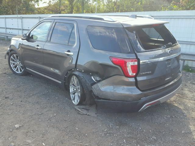 1FM5K8F81GGA11551 - 2016 FORD EXPLORER L GRAY photo 3