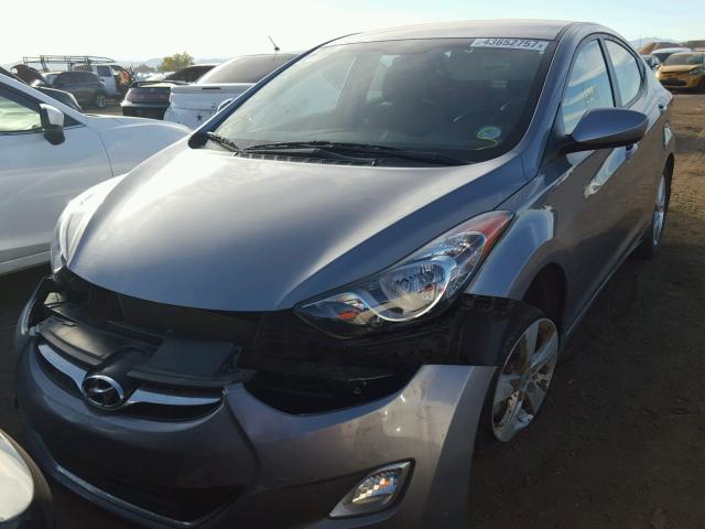 KMHDH4AE3DU713951 - 2013 HYUNDAI ELANTRA GRAY photo 2