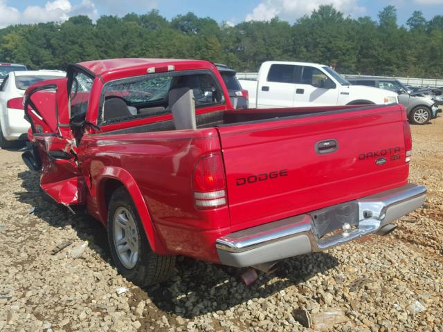 1D7FL46N13S326819 - 2003 DODGE DAKOTA SLT RED photo 3