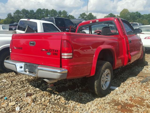 1D7FL46N13S326819 - 2003 DODGE DAKOTA SLT RED photo 4