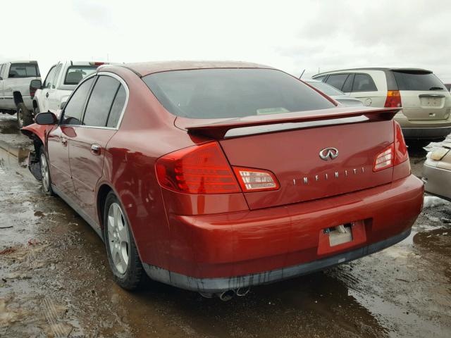 JNKCV51E23M331700 - 2003 INFINITI G35 RED photo 3