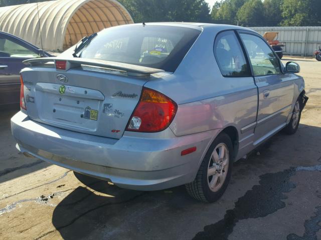 KMHCG35C75U331571 - 2005 HYUNDAI ACCENT GS BLUE photo 4