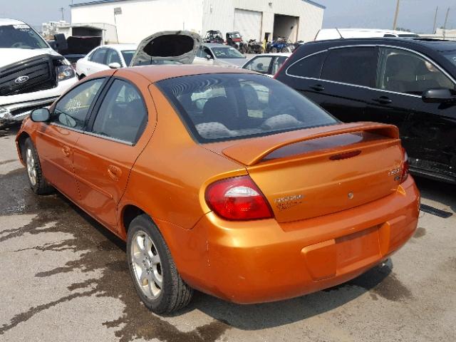 1B3ES56CX5D214655 - 2005 DODGE NEON SXT ORANGE photo 3