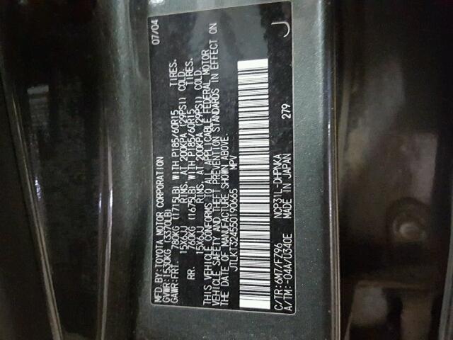 JTLKT324550190665 - 2005 TOYOTA SCION XB 石墨色 照片 10