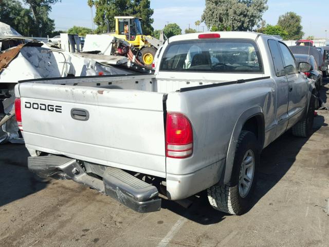 1B7GL12X72S532441 - 2002 DODGE DAKOTA BAS SILVER photo 4