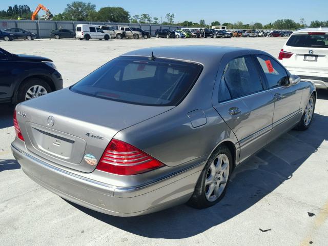 WDBNG84J03A366525 - 2003 MERCEDES-BENZ S 500 4MAT GRAY photo 4