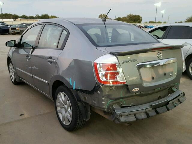 3N1AB6AP5CL661479 - 2012 NISSAN SENTRA 2.0 GRAY photo 3