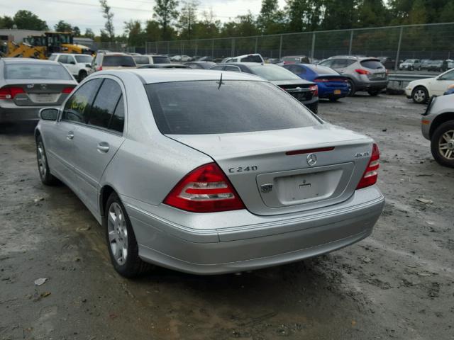 WDBRF81J75F655187 - 2005 MERCEDES-BENZ C 240 4MAT SILVER photo 3