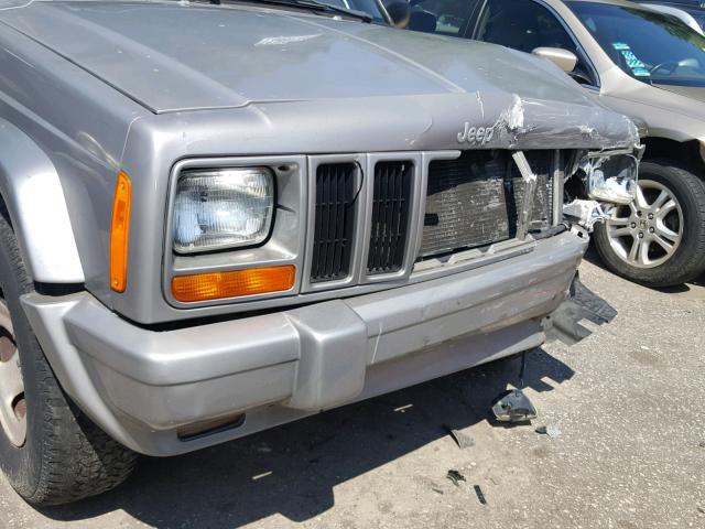 1J4FF58S8YL123173 - 2000 JEEP CHEROKEE C SILVER photo 9