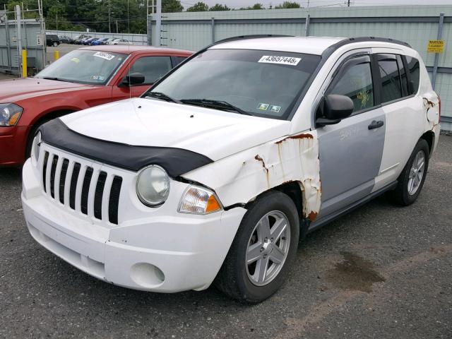 1J8FT47068D778640 - 2008 JEEP COMPASS SP WHITE photo 2