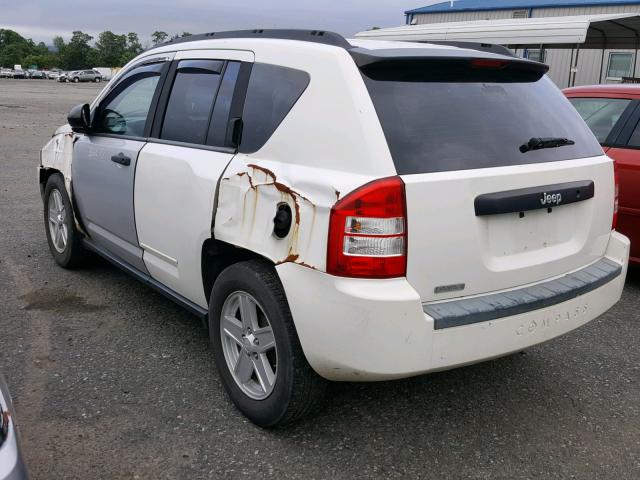 1J8FT47068D778640 - 2008 JEEP COMPASS SP WHITE photo 3
