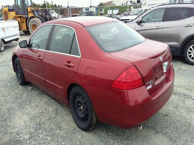 1HGCM665X7A800544 - 2007 HONDA ACCORD EX RED photo 3