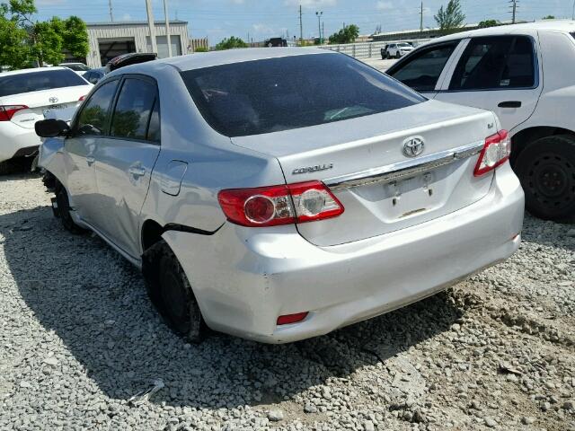 JTDBU4EE5B9149222 - 2011 TOYOTA COROLLA BA SILVER photo 3