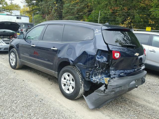 1GNKREED9BJ288046 - 2011 CHEVROLET TRAVERSE L BLUE photo 3