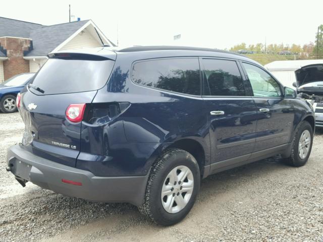 1GNKREED9BJ288046 - 2011 CHEVROLET TRAVERSE L BLUE photo 4